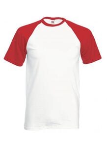 Fruit of the Loom 61-026-0 - Baseball T White/Red