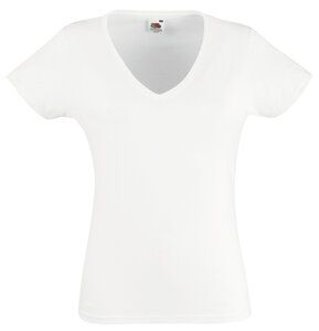 Fruit of the Loom 61-398-0 - Lady-Fit Valueweight V-neck T White