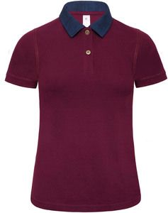 B&C DNM CGPWD31 - Polo DNM Forward Woman Denim / Burgundy