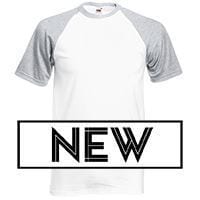 Fruit of the Loom SS026 - Short sleeve baseball tee White/ Heather Grey