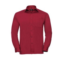 Russell Collection JZ934 - Men's Poplin Shirt Classic Red