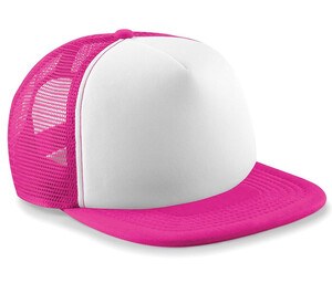 Beechfield BF64B - Kids Snapback Trucker Cap Fuchsia/white