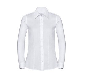 Russell Collection JZ62F - Long Sleeve Easy Care Oxford Shirt White