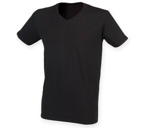 Skinnifit SF122 - Mens stretch cotton v-neck T-shirt