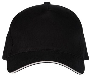 Black&Match BM910 - 100% cotton 5-panel cap Black/Silver