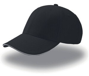 Atlantis AT094 - 6-panel cap with sandwich visor Black/White