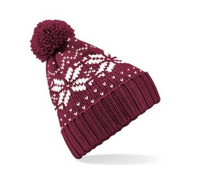 Beechfield BF456 - Snowflake Beanie Burgundy / White