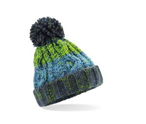 Beechfield BF486B - Children's corkscrew beanie with pompom Electric Grey