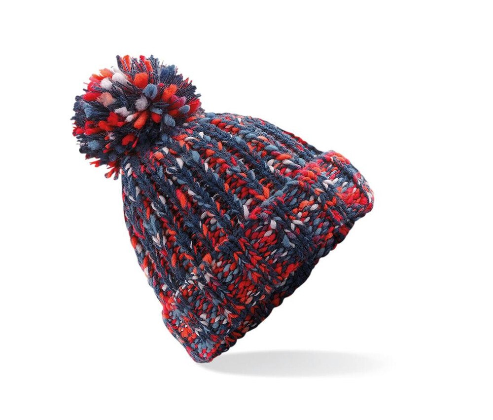 Beechfield BF487 - Twister beanie with pompom