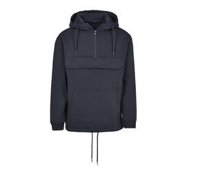 Build Your Brand BY098 - Hooded man Hooded zip neck Navy