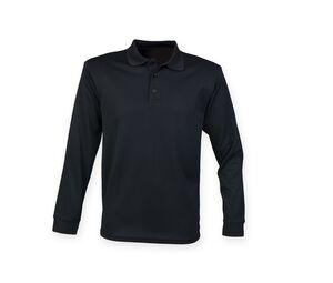Henbury HY478 - Long Sleeve Polo Black