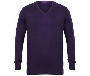 Henbury HY720 - V-neck sweater man Purple