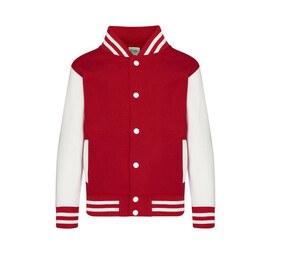 AWDIS JUST HOODS JH043J - Children'S Baseball Sweatshirt Fire Red / White