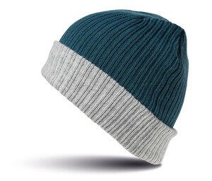 Result RC378 - Acrylic beanie with flap Teal/Grey