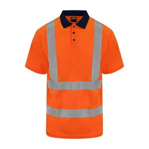 PRO RTX RX710 - High visibility polo shirt Hv Orange / Navy