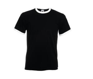 Fruit of the Loom SC245 - Ringer Men's T-Shirt 100% Cotton Black