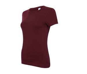 Skinnifit SK121 - Women's stretch cotton T-shirt Burgundy