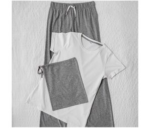 Towel city TC053 - Women's pyjama set White / Heather Grey