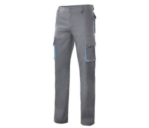 VELILLA V3004 - TWO-TONE MULTI-POCKET PANTS Grey / Sky Blue