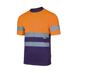 VELILLA V5506 - High visibility two-tone technical T-shirt Fluo Orange / Navy
