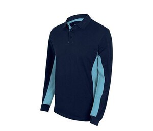 VELILLA V5514 - Two-Tone Polo Shirt Long Sleeves Navy / Sky Blue