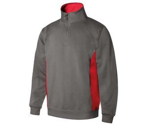 VELILLA V5704 - Two-tone zipped collar sweatshirt Grey/Red