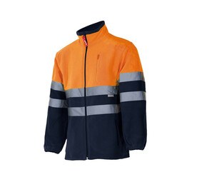 VELILLA VL183 - TWO-TONE HIGH-VISIBILITY FLEECE JACKET Fluo Orange / Navy