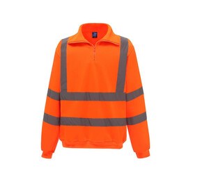 Yoko YKK06 - High visibility zipped collar sweatshirt Hi Vis Orange
