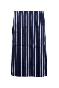 Ramo AP602L - Striped Apron - Full-waist Navy/White