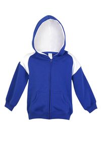 Ramo F335ZZ - Kids Shoulder  Contrast Panel Hoodies with Zipper Royal/White