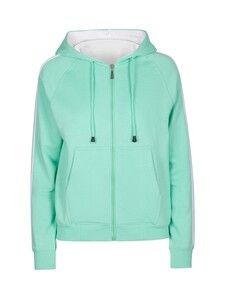 Ramo F600UN - Ladies/Junior stripe sleeves Hoodies Fresh Mint/White