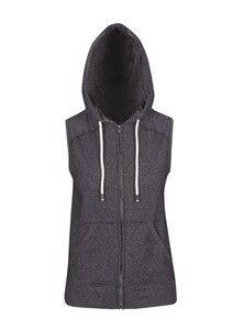 Ramo FZ77UN - Ladies/Junior Heather SLEEVELESS ZIP Hoodies - Greatness Range Dark Heather