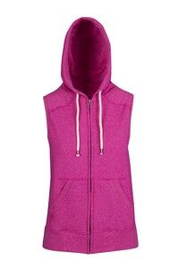 Ramo FZ77UN - Ladies/Junior Heather SLEEVELESS ZIP Hoodies - Greatness Range Hot Pink Heather