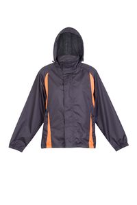 Ramo J008UN - Ladies/Junior Shower  Proof Sportech Nylon Jacket Charcoal/Orange
