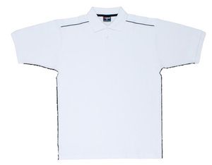 Ramo P700HB - Mens 100% Cotton Pique Knit With Piping White/Black