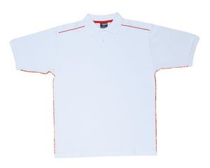 Ramo P700HB - Mens 100% Cotton Pique Knit With Piping White/Red