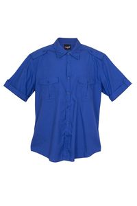 Ramo S001MS - Mens Military Short Sleeve Shirts Royal Blue