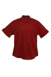 Ramo S001MS - Mens Military Short Sleeve Shirts Red