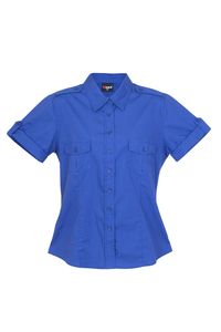 Ramo S002FS - Ladies Military Short Sleeve  Shirt Royal Blue