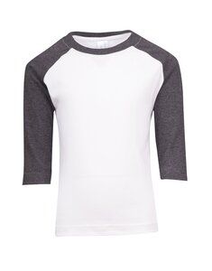 Ramo T143RG - Kids 3/4 Raglan Sleeve T-shirt White/Dark Marl