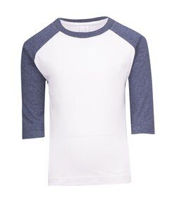 Ramo T143RG - Kids 3/4 Raglan Sleeve T-shirt White/Navy Marl