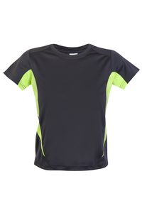 Ramo T307KS - Kids Accelerator Cool-Dry T-shirt Charcoal/Lime