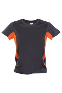 Ramo T307KS - Kids Accelerator Cool-Dry T-shirt Charcoal/Orange