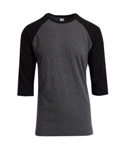 Ramo T343RG - Men's 3/4 Sleeve Raglan Tees Dark Marl/Black