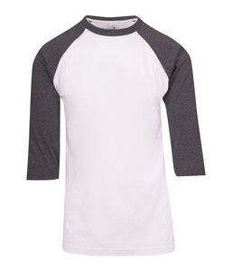 Ramo T343RG - Men's 3/4 Sleeve Raglan Tees White/Dark Marl