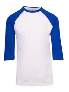 Ramo T343RG - Men's 3/4 Sleeve Raglan Tees White/Royal