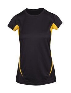 Ramo T447LD - Ladies Accelerator Cool-Dry T-shirt Black/Gold