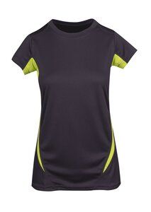 Ramo T447LD - Ladies Accelerator Cool-Dry T-shirt Charcoal/Lime