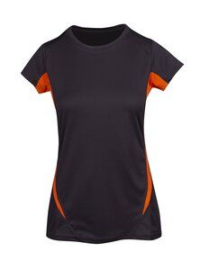 Ramo T447LD - Ladies Accelerator Cool-Dry T-shirt Charcoal/Orange