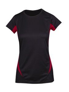 Ramo T447LD - Ladies Accelerator Cool-Dry T-shirt Black/Red
